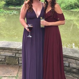 Lulu’s Georgette Gown size XL Dusty Purple